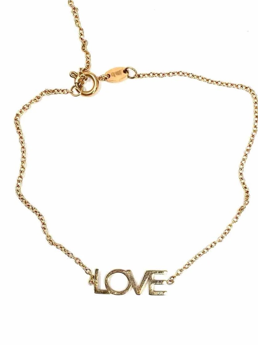 maya brenner Gold Tone Chain 7.75" "Love" Bracelet